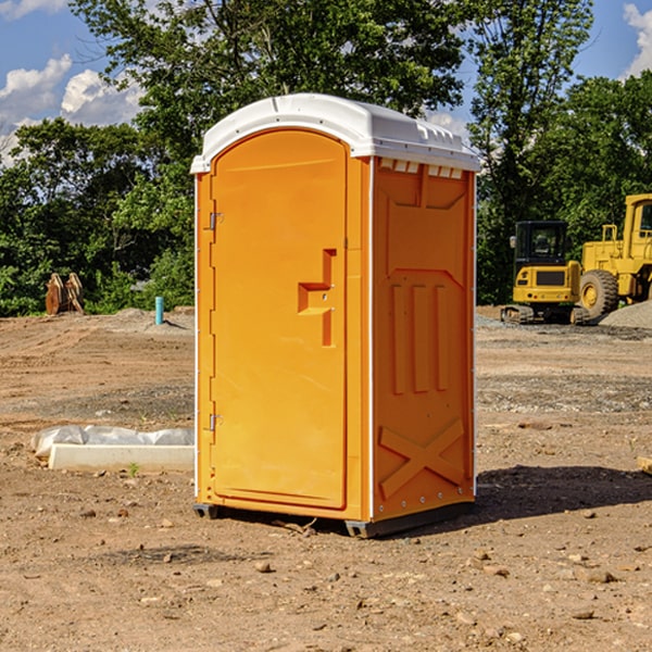 can i customize the exterior of the porta potties with my event logo or branding in Grass Creek